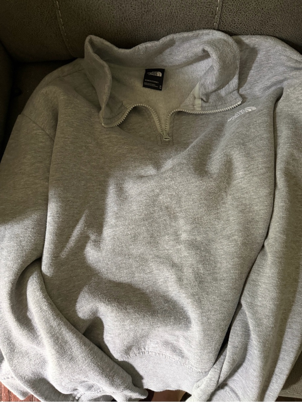 The North Face Light Gray Quarter-Zip Sweatshirt
